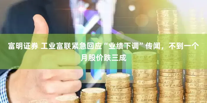 富明证券 工业富联紧急回应“业绩下调”传闻，不到一个月股价跌三成